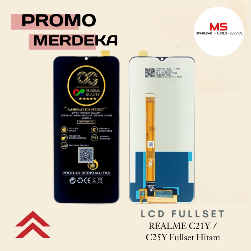 LCD Touchscreen Realme C21Y / C25Y Original OG Garansi Lem- OG Original LCD Realme C21Y