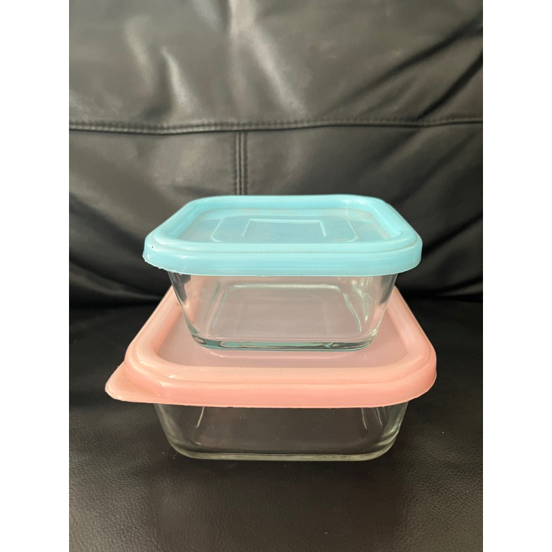 Mangkok Kaca + Tutup/Mangkok Kaca Kedaung/Mangkok Kaca Kotak Persegi +Tutup Murah/Kotak Kaca/Kotak B