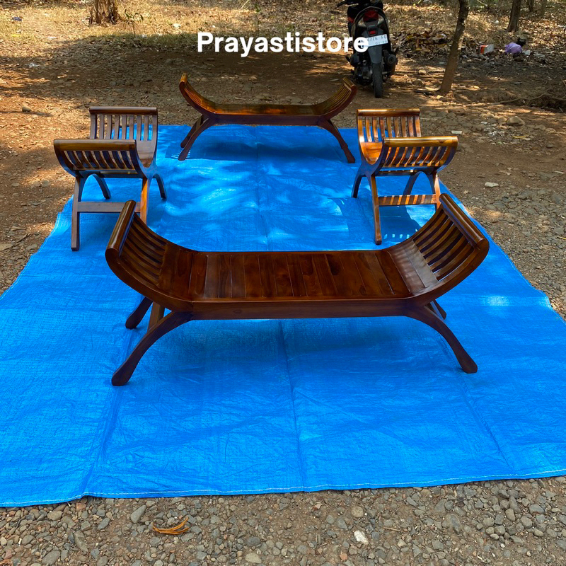 bangku yuyu jati - paket hemat kursi bangku yuyu jati