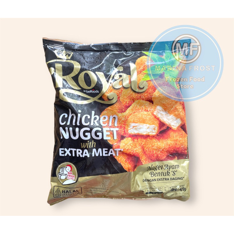 

ROYAL CHICKEN NUGGET EXTRA MEAT 470g Belfoods