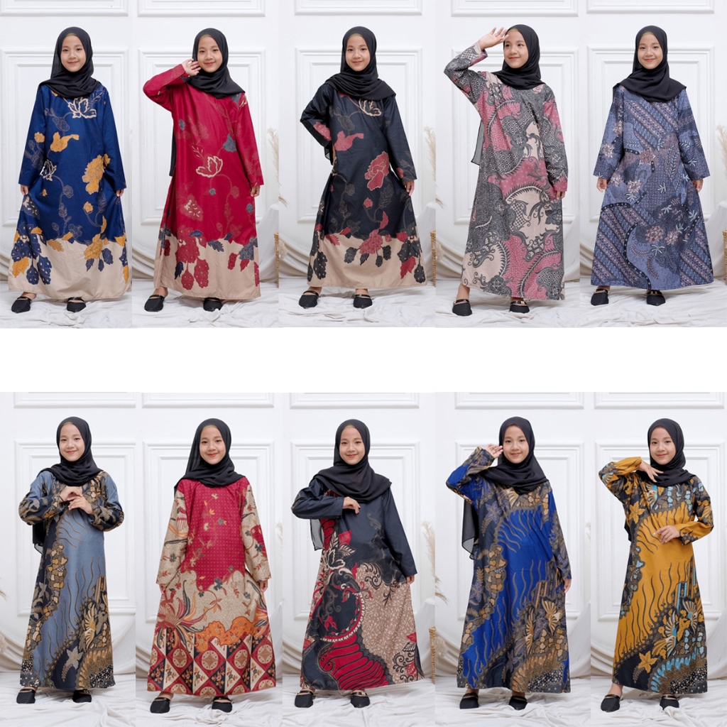 Baju Batik Anak Perempuan Usia 2-12 Tahun - Dress Anak - Gamis Batik Anak - BATIK IFA