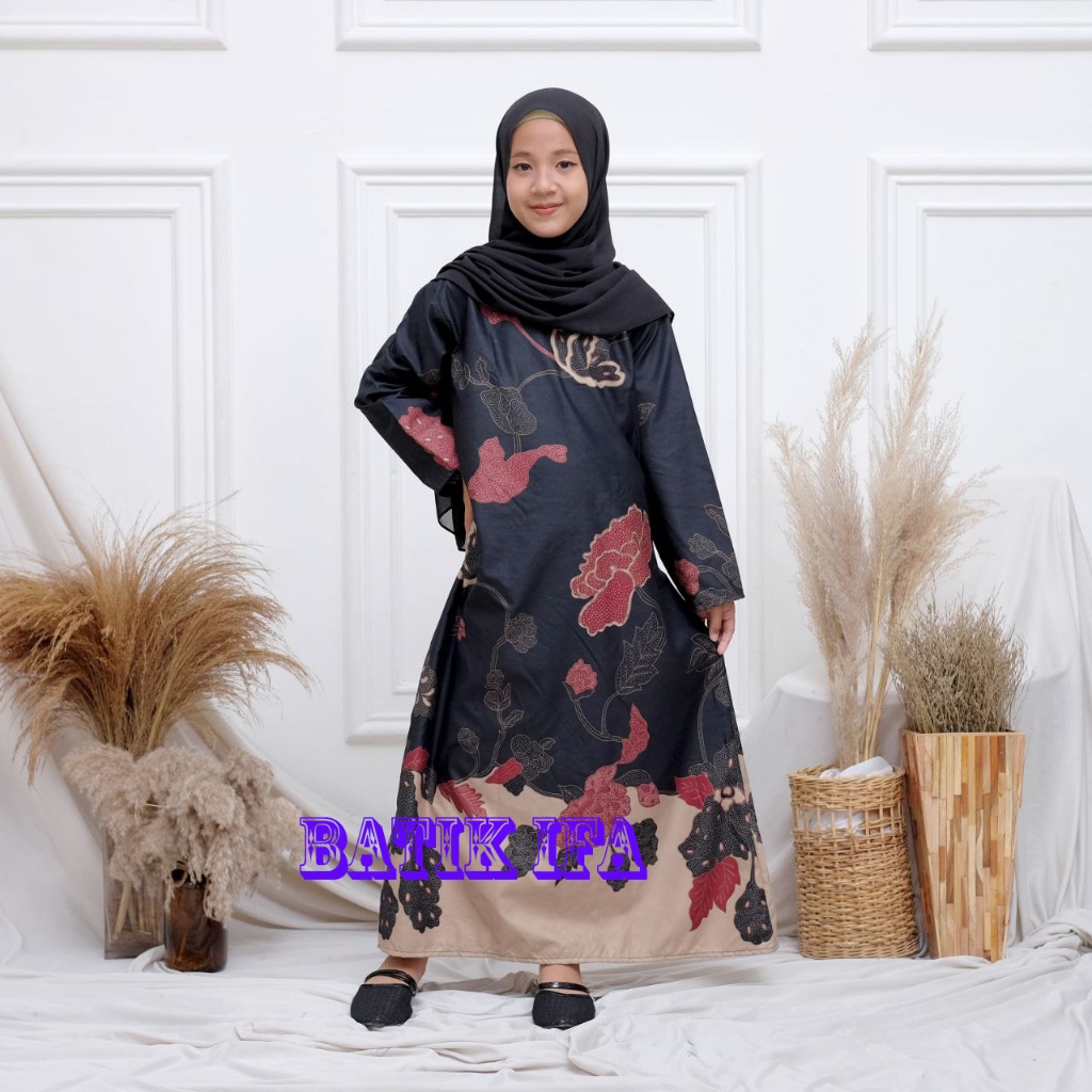 Baju Batik Anak Perempuan Usia 2-12 Tahun - Dress Anak - Gamis Batik Anak - BATIK IFA