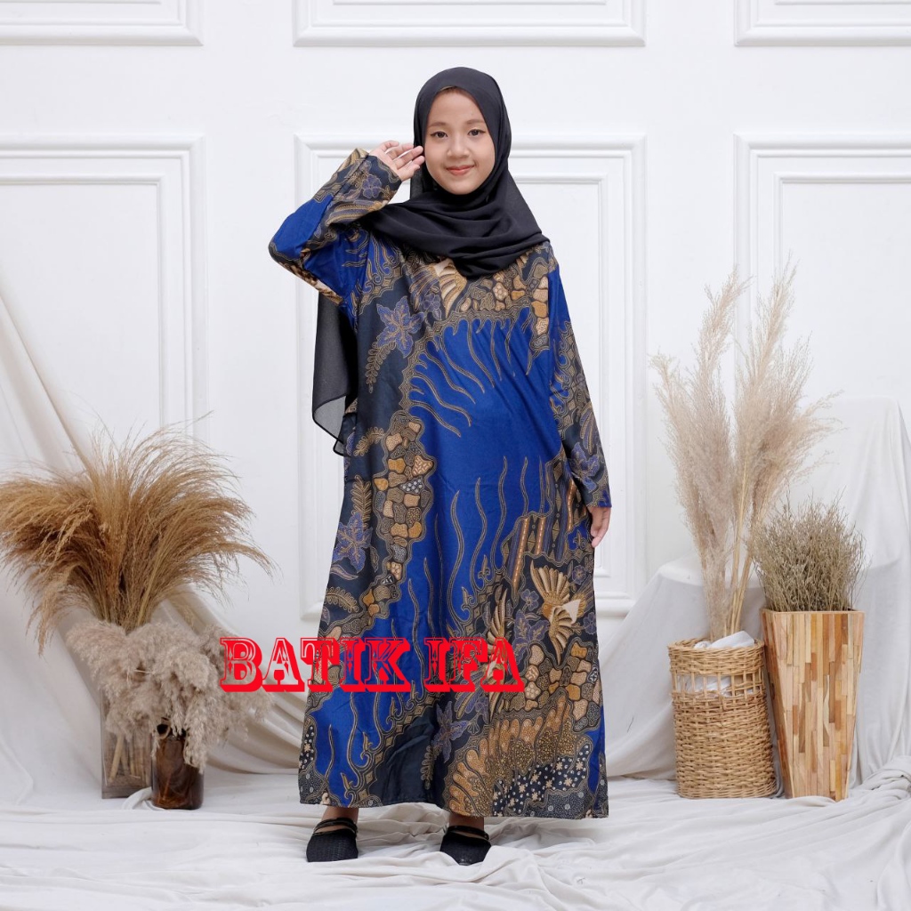 Baju Batik Anak Perempuan Usia 2-12 Tahun - Dress Anak - Gamis Batik Anak - BATIK IFA