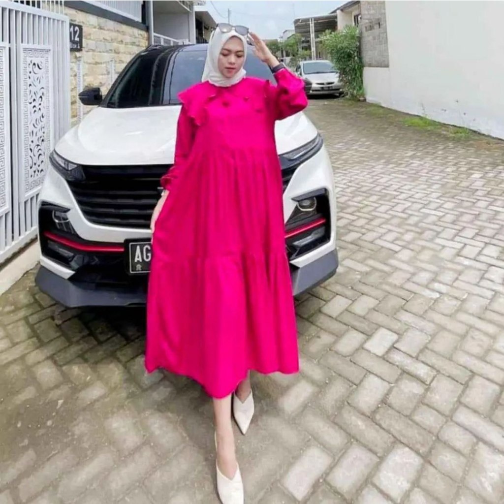 Gamis glessa viral - gamis loly ld 110 pb 130 - gamis midi kekinian-RENNA FANTA