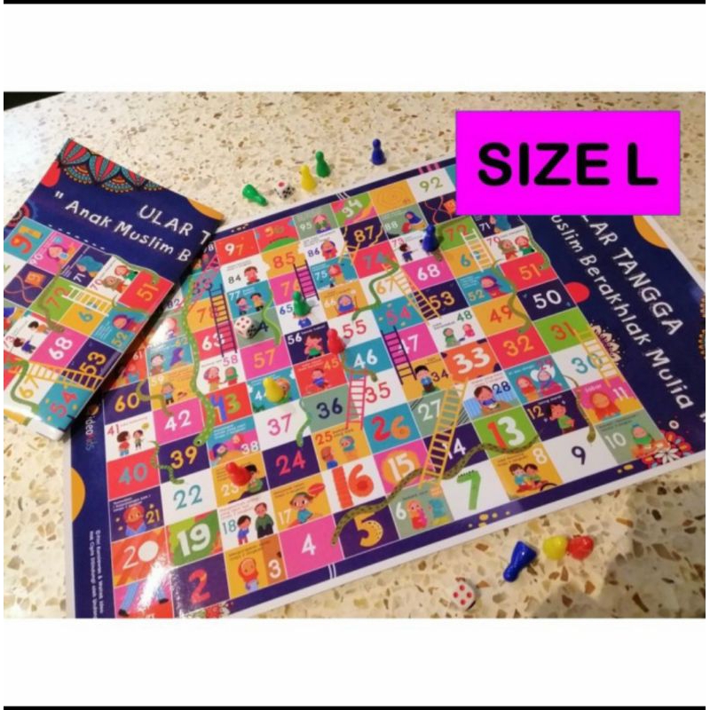Permainan tradisional Ular Tangga Edukatif Raksasa size L