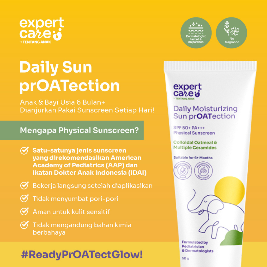 [Ready Bandung] Sunscreen Rekomendasi IDAI Expert Care Physical Sunscreen SPF 50+ PA+++ | Sunscreen Anak &amp; Bayi