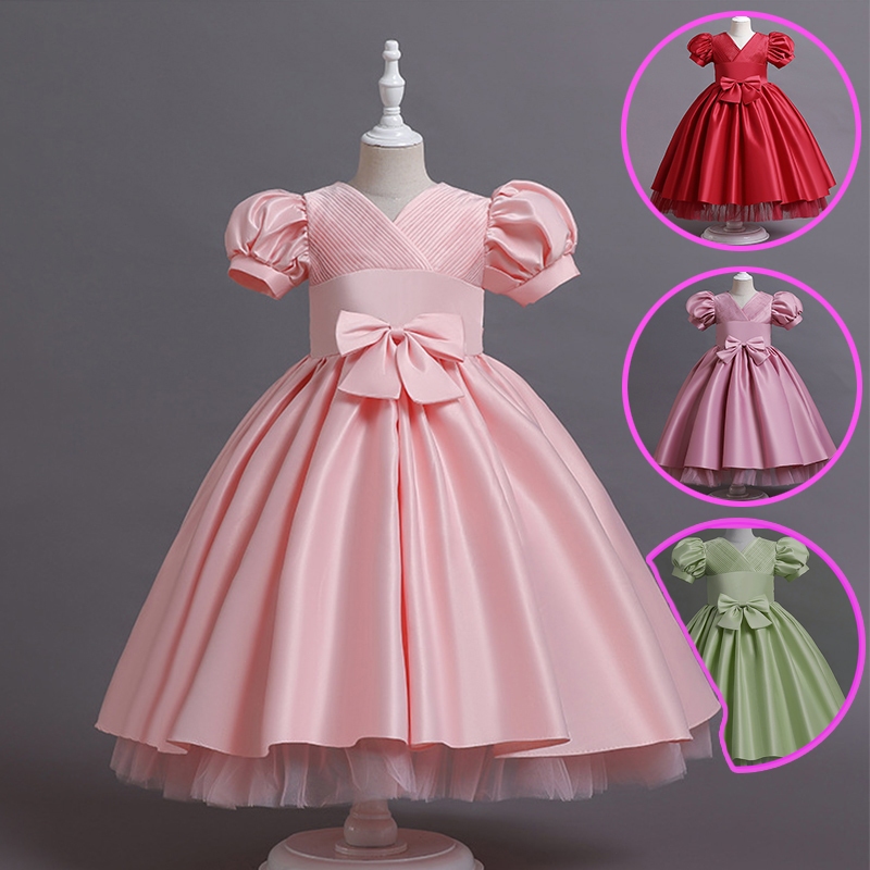 <YOMIKA> GAUN PESTA NATAL YANG CANTIK PERNIKAHAN LENGAN PENDEK DRESS PESTA ANAK PEREMPUAN