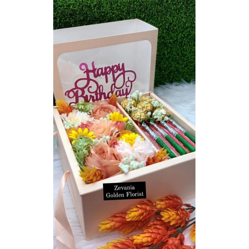 

Bloombox Bunga isi coklat