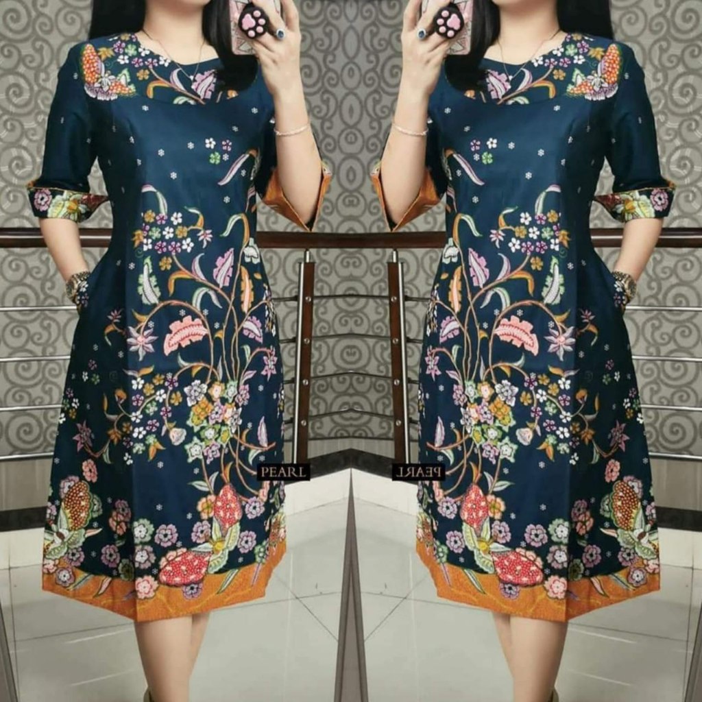 DRESS TUNIK BATIK JUMBO || ATASAN WANITA MODERN 5L