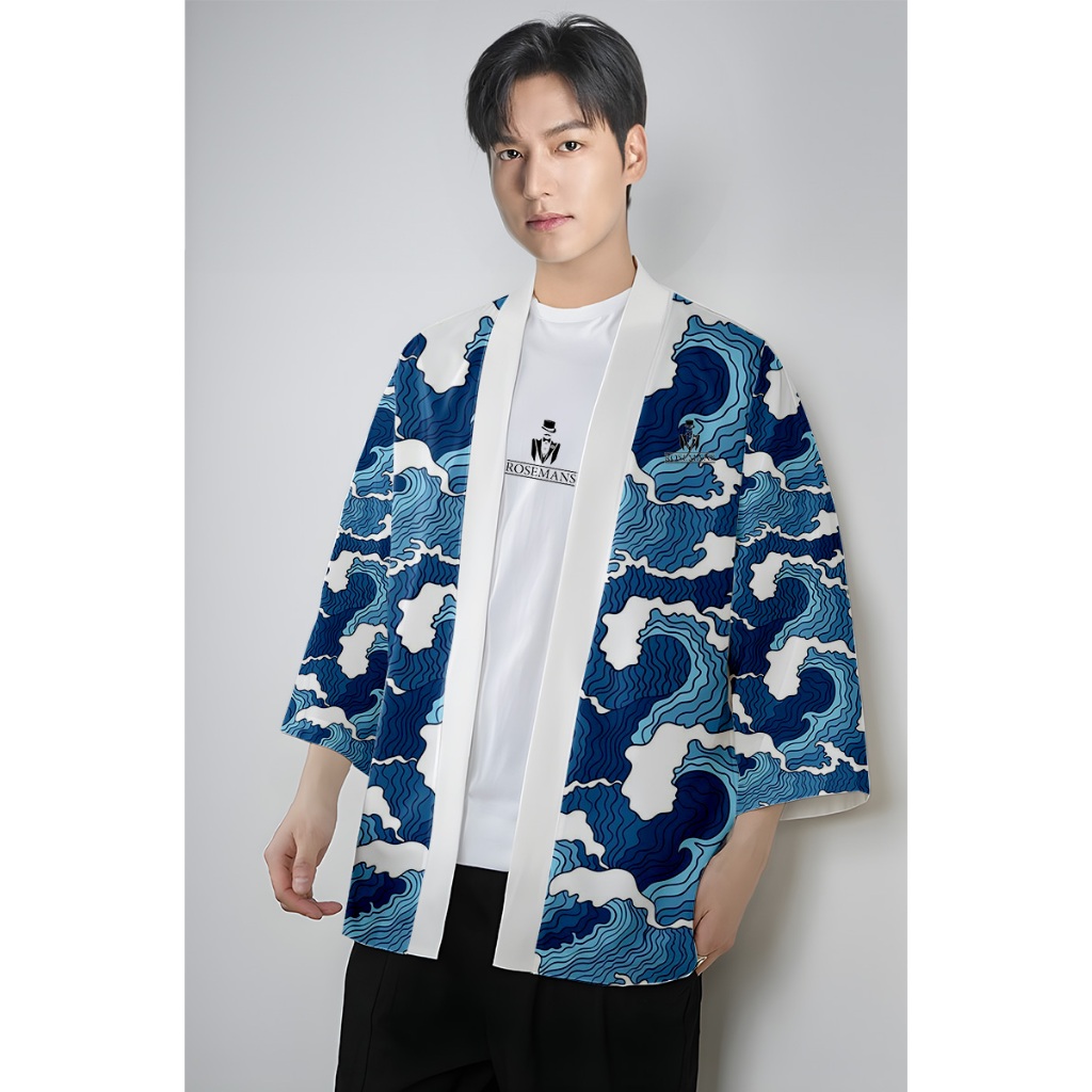 Kimono Motif Anime Ombak Jepang Korea