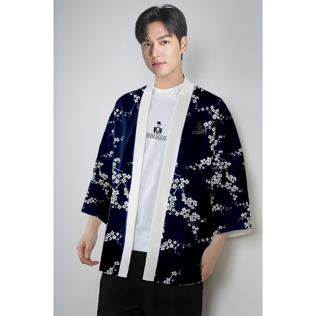 Kimono Blazer Motif Bunga Korea Pria
