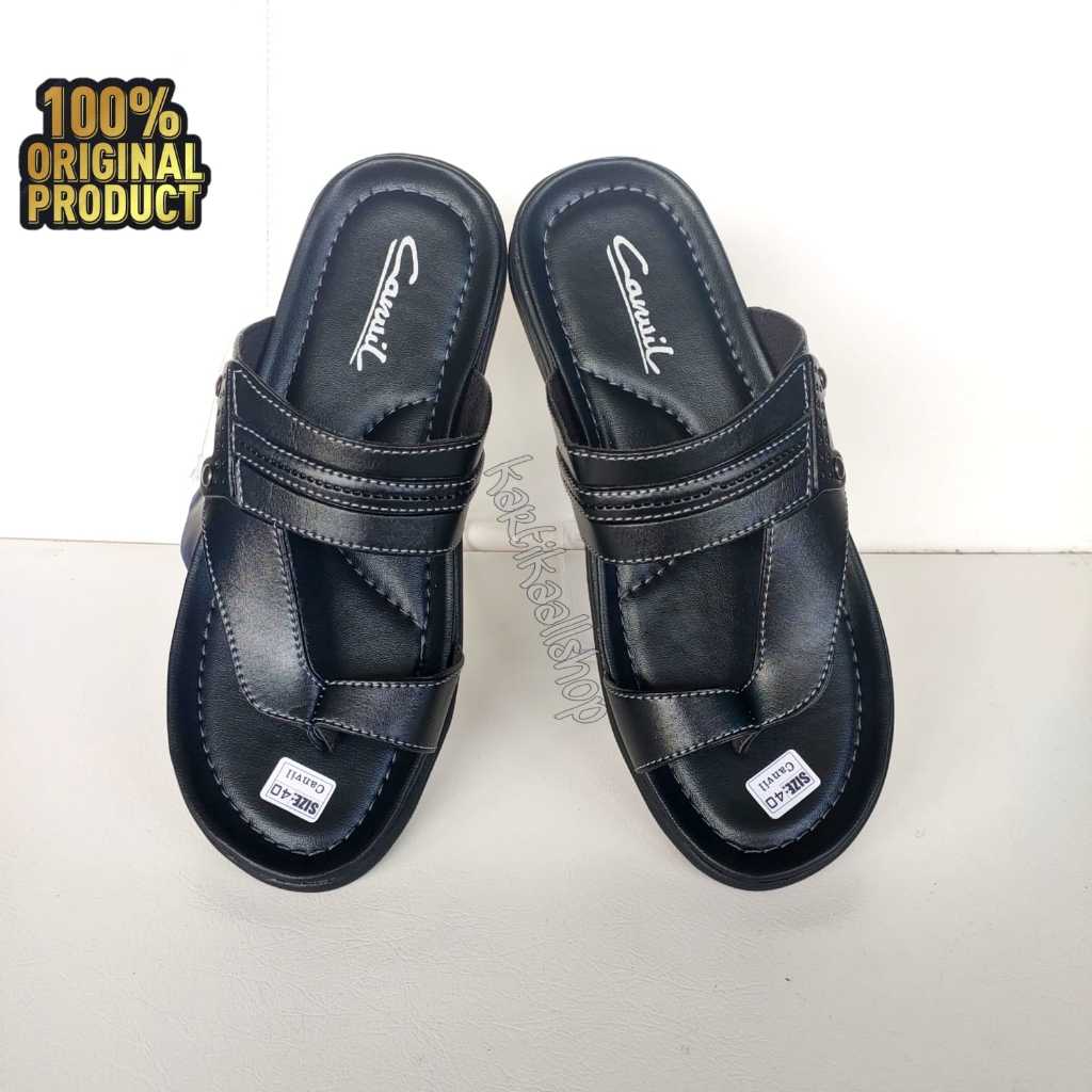 sandal kulit pria casual slide / sandal cowok slide