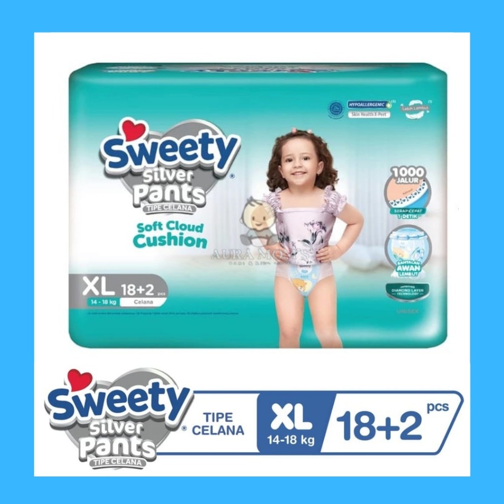 SWEETY - SILVER PANTS XL 18+2S | PAMPERS