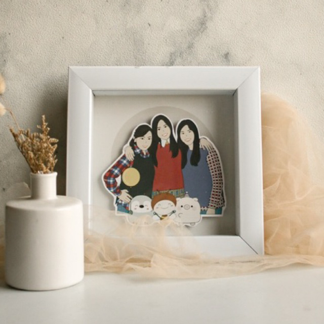 

3D Illustration Frame 20 x 20 cm Kado Graduation/ Anniversary/ Birthday Gift