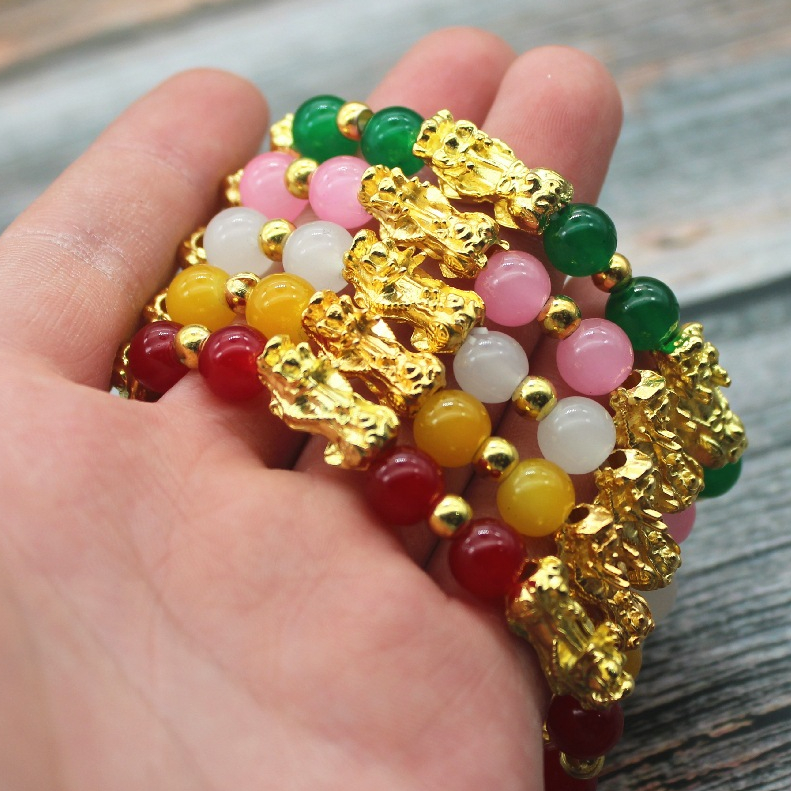 Gelang Pixiu Keberuntungan pembawa Hoki / Gelang Pixiu berlapis emas / gelang aksesoris Pixiu imitas