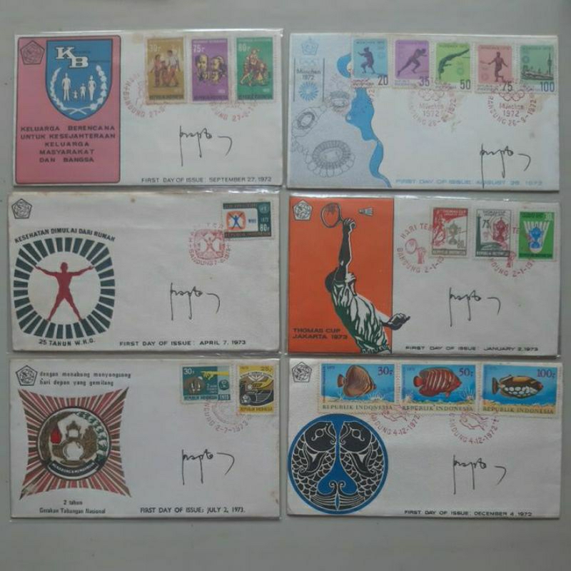 

Perangko SHP 1972 1973 tanda tangan Prapto Prayitno DPR RI & Dubes Swiss