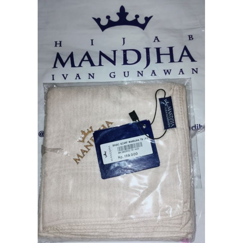 Mandjha Polos Ivan Gunawan Fashion Scarf Original Polos Kode 78 Cream Vanila Keputihan, Ready Banyak