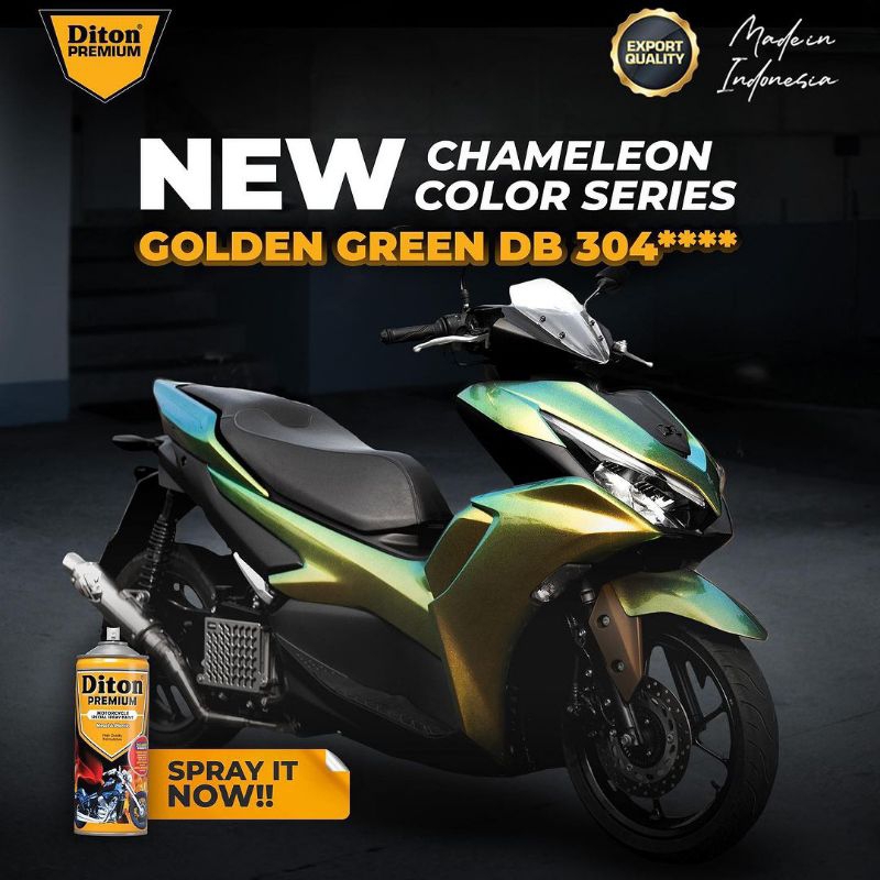 Pilok Bunglon Golden Green DB304 Chameleon Diton Premium Cat Semprot Sepeda Motor Mobil