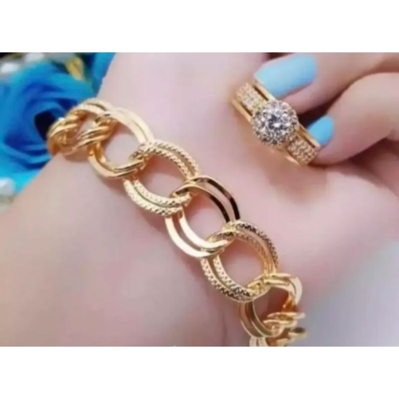 Gelang tangan & cincin  emas muda 2gr kadar 700 fre surat