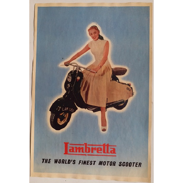 Iklan kertas VESPA LAMBRETTA tempo doeloe antik jadul