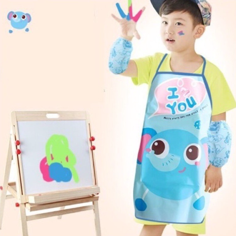 Kirim Langsung ⚡️ Celemek Masak Melukis Anak - Kids Cooking Apron - Celemek Anak Plastik Tahan Air -