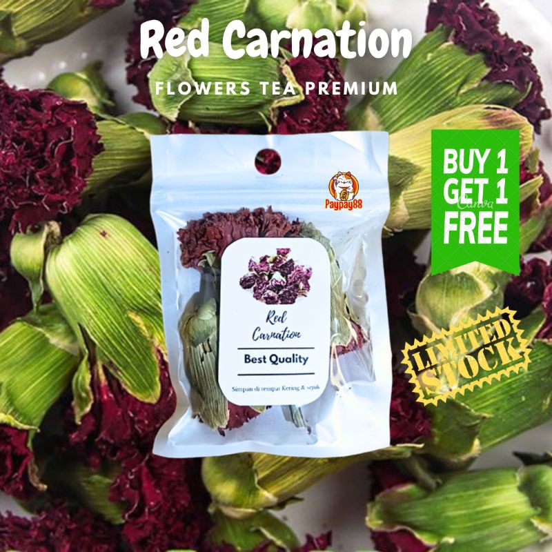 

Red Carnation Flower Tea Sachet Teh Bunga Premium