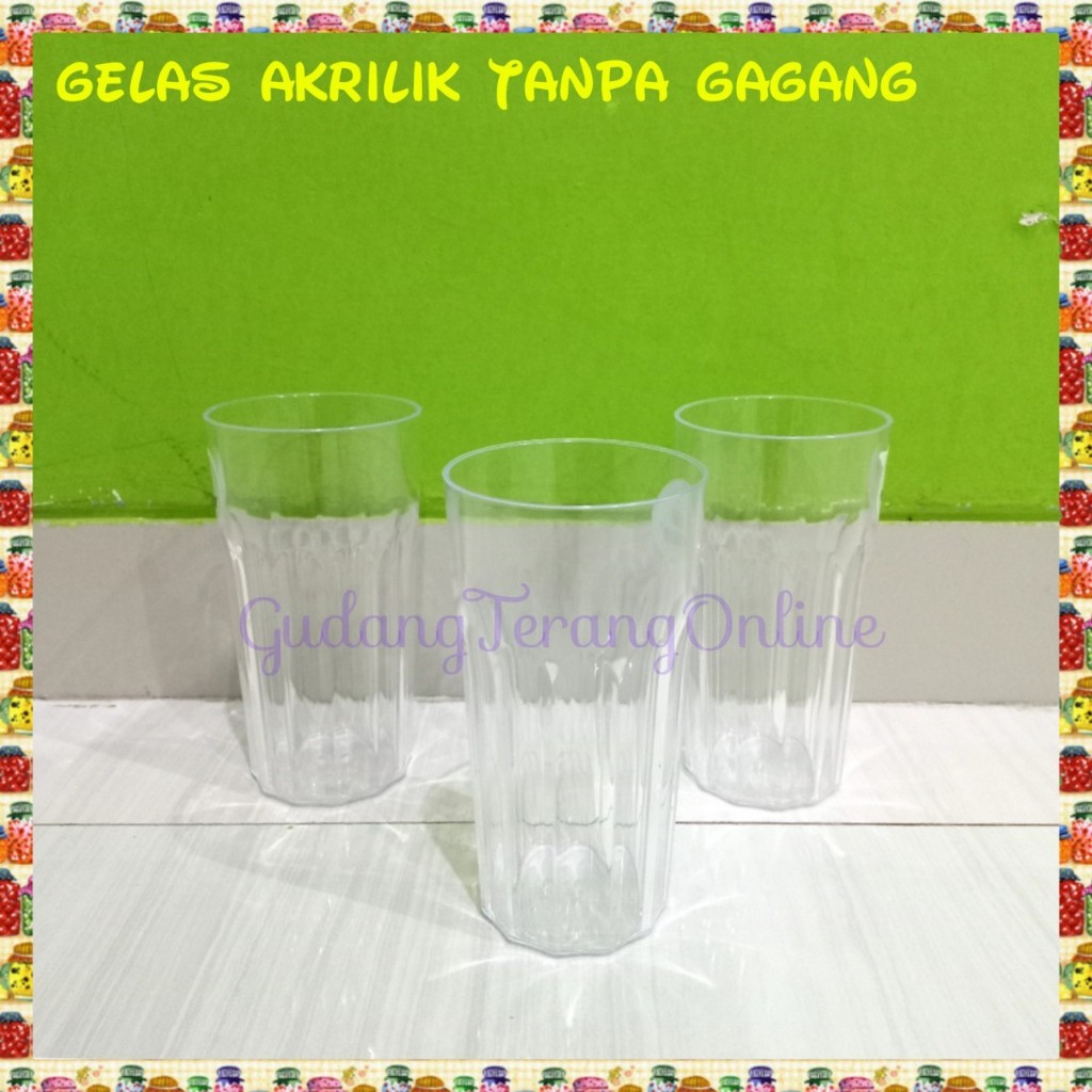 Gelas akrilik TANPA GAGANG acrylic bening mika cangkir gagang bir beer