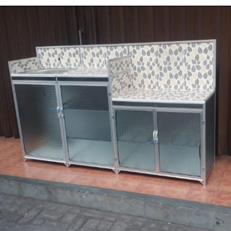 rak kompor dan wastafel 4 pintu aluminium
