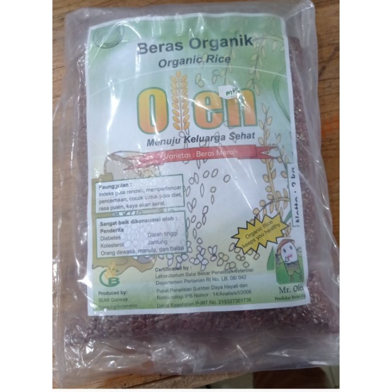 

beras organik merah olen 2 kg