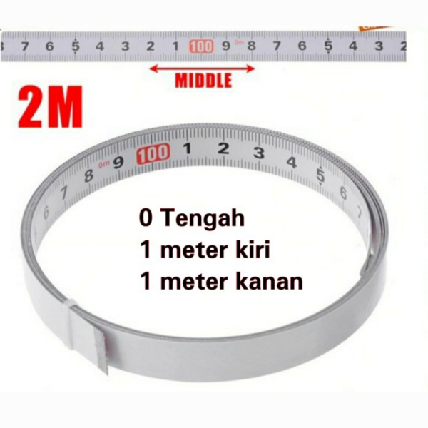 

Meteran tempel Tape Measure Self Adhesive Metric 2 meter Steel Ruler Limited