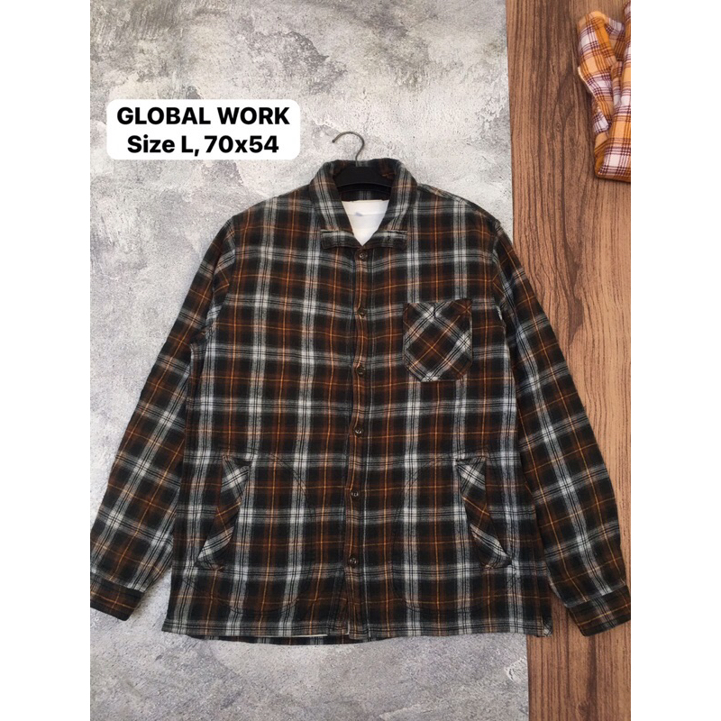 Flannel Global work size L Motif gelap