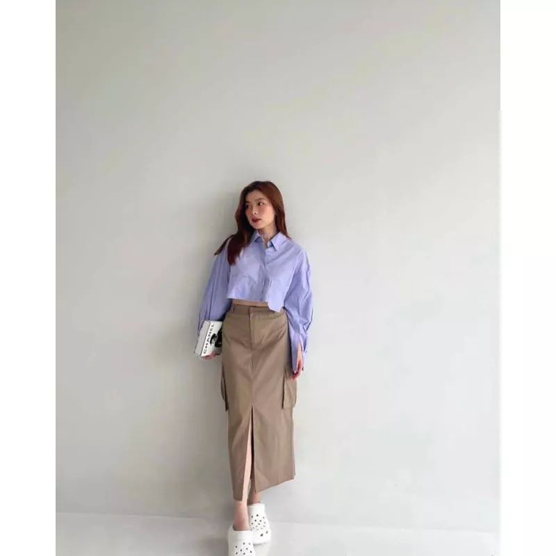 Rok Cargo / Rok Cargo Wanita Panjang / Rok Cargo Wanita / Rok Cargo Serut / Rok Cargo Jumbo / Rok Ka