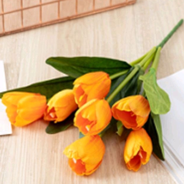 BmRh GROSIR BUNGA TULIP HIAS 7 KUNTUM BUNGA ARTIFICIAL DEKORASI