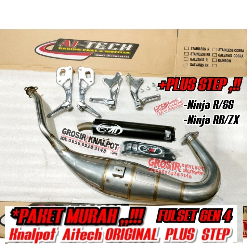PAKET TERMURAH Knalpot Aitech ORIGINAL GEN 4 New Model PLUS STEP Cobra Ninja R RR SS ZX KR KRR 2 Typ
