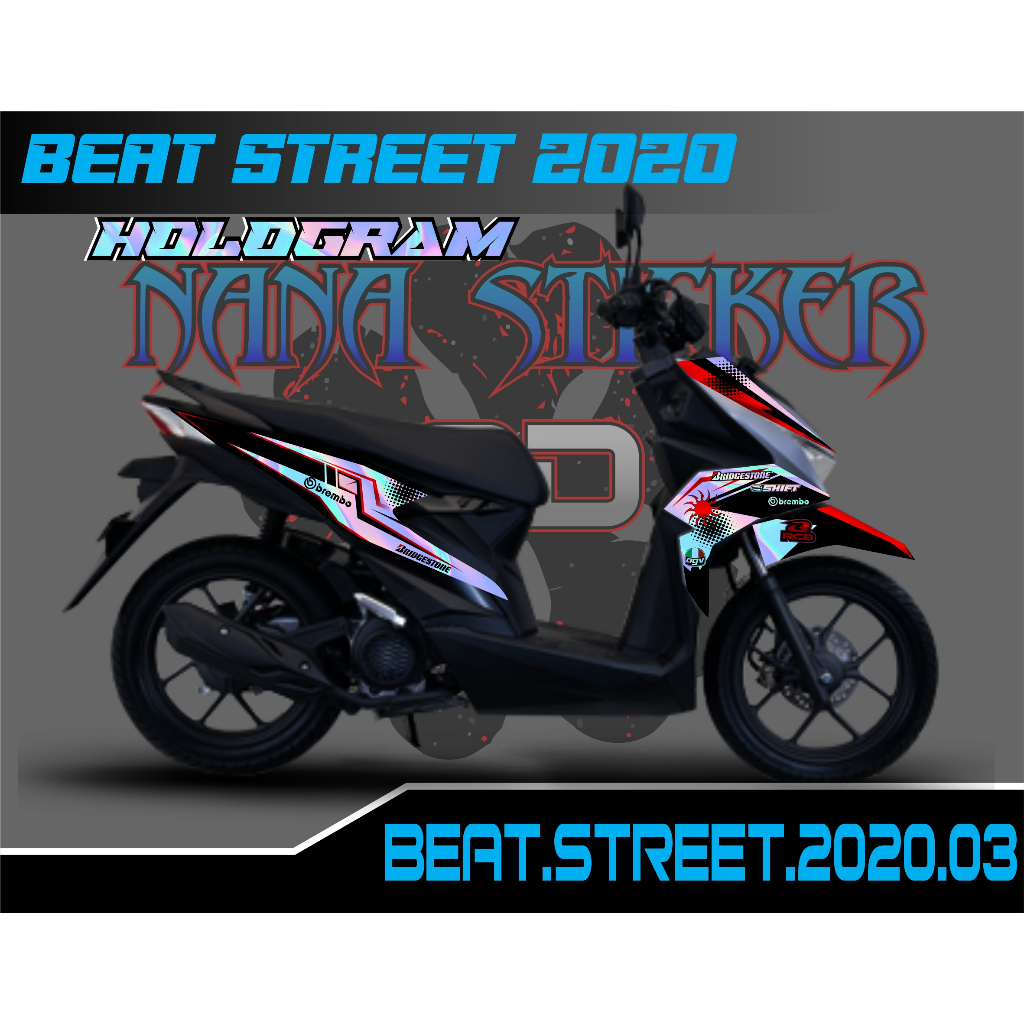 Striping HOLOGRAM BEAT STREET 2020 - Stiker BEAT STREET List Variasi Motor STICKER BEAT STREET 2020 