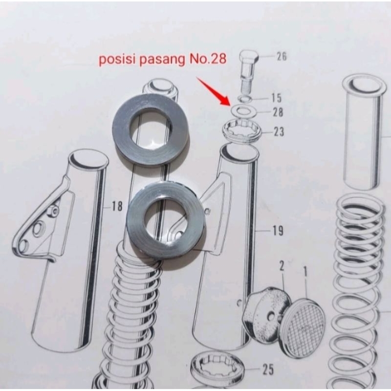 Ring Baut Shockbreaker shock depan honda CB 100 s90 astra 90z benly krom