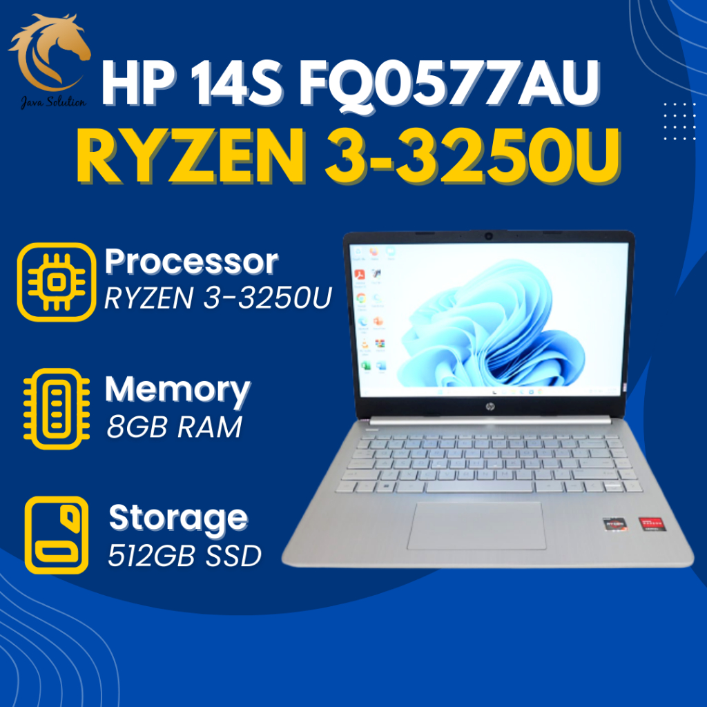 HP 14-fq0110wm AMD Ryzen 3 3250U Ram 8Gb Ssd 256Gb Full HD