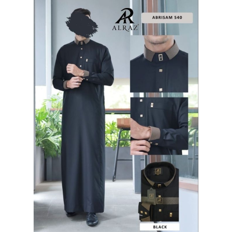 AL RAZ ABRISAM / JUBAH SAUDI / KATUN / STYLIS / SLIM / JUBAH PRIA KEREN / GAMIS PRIA / MODEL HARAMAI