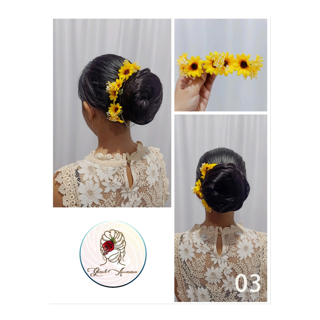 Hiasan Sanggul Rambut / Jepit Rambut Bunga / Sanggul Bunga Daisy