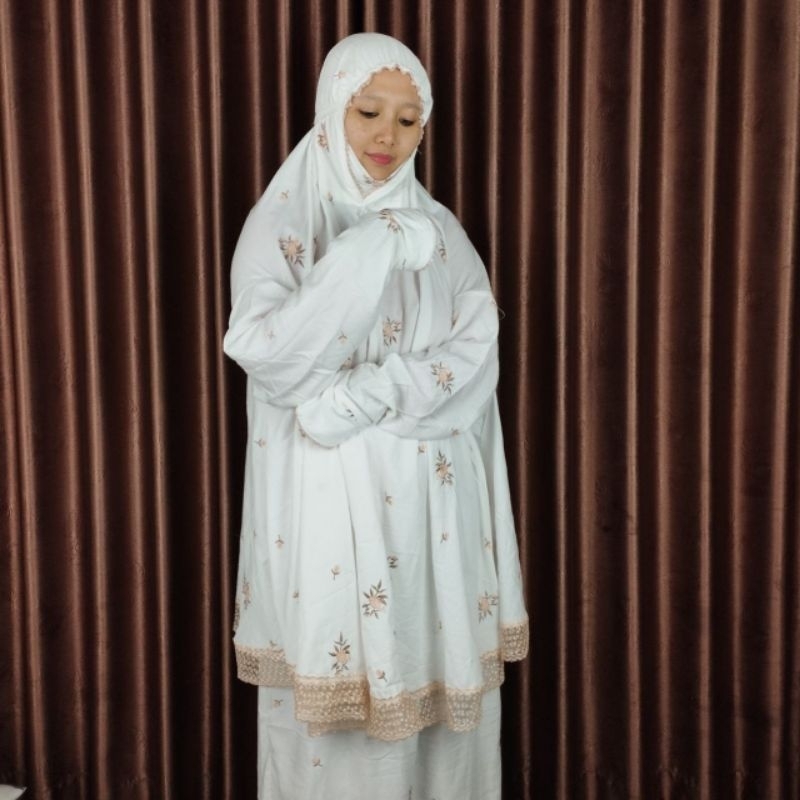 Mukena Haji Mukena Ihrom Mukena Umroh Rayon Premium Mukena Potongan Berlengan Mukena Setelan Atas Bawah Berlengan