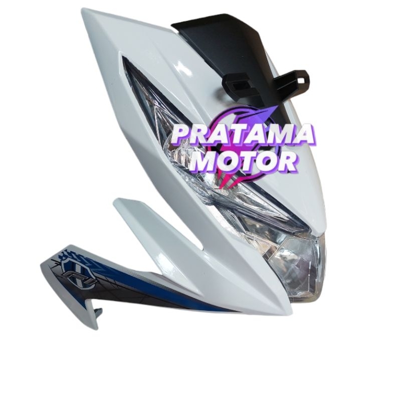 Full Set Tameng Body Depan Beat Fi ESP 2017 Putih Plus Sticker/Striping