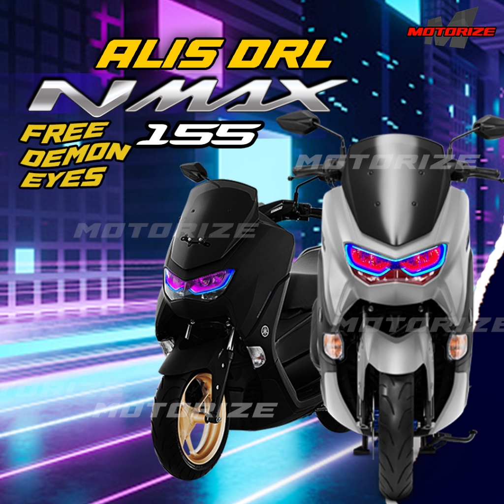 Lampu Alis NMAX NEW 2020 2021 2022 2023 Bonus Demon Eyes DRL Lampu Depan Variasi Senja Headlamp Head