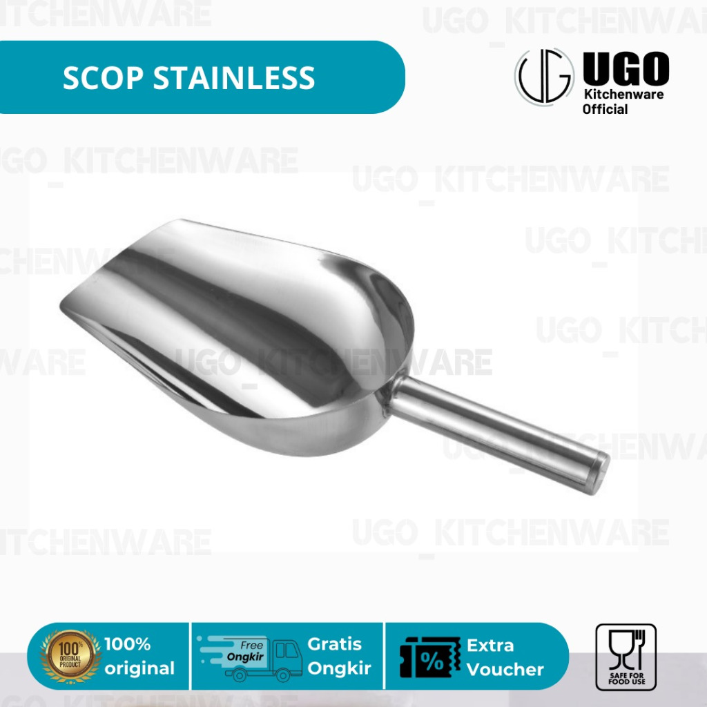 BERINDO Scop Es Batu | Skop Beras | Skop Scop Beras Es Batu Terigu Stainless | Serokan Es Batu Stain