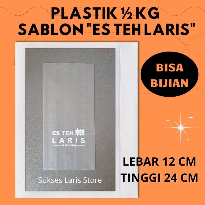 PLASTIK ES SABLON (ES TEH LARIS UKURAN 12 X 24) | PLASTIK SABLON | PLASTIK TALI PINGGIR