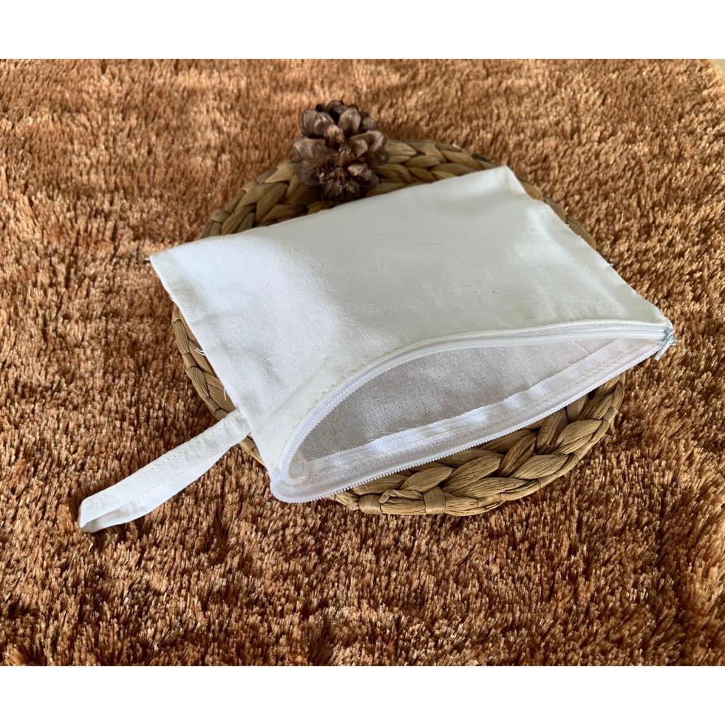 

Pouch Zipper BLACU Tali Kanvas Natural Polos - Kotak Tempat Pensil Resleting