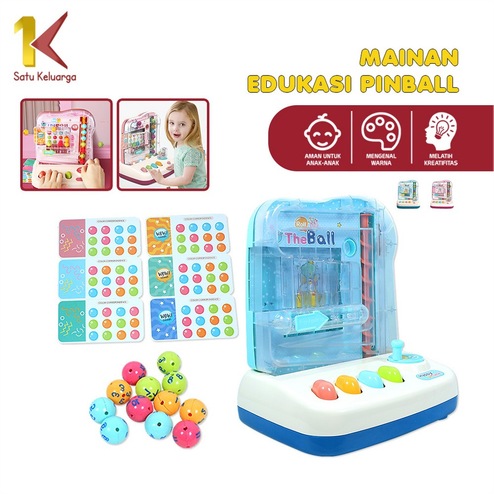 Satu Keluarga Mainan Edukasi Roll The Ball  M339 Mesin Mainan Tangkap Bola Manual Pinball