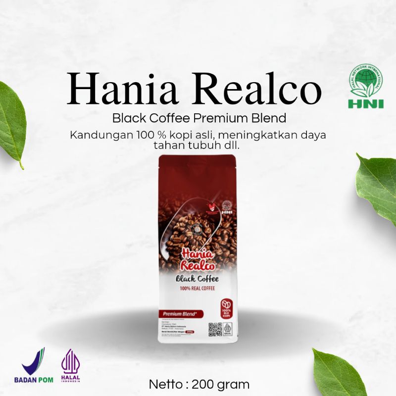 

Hania Realco HNI - Black Coffee Premium Blend - 100 % Kopi Asli Alami