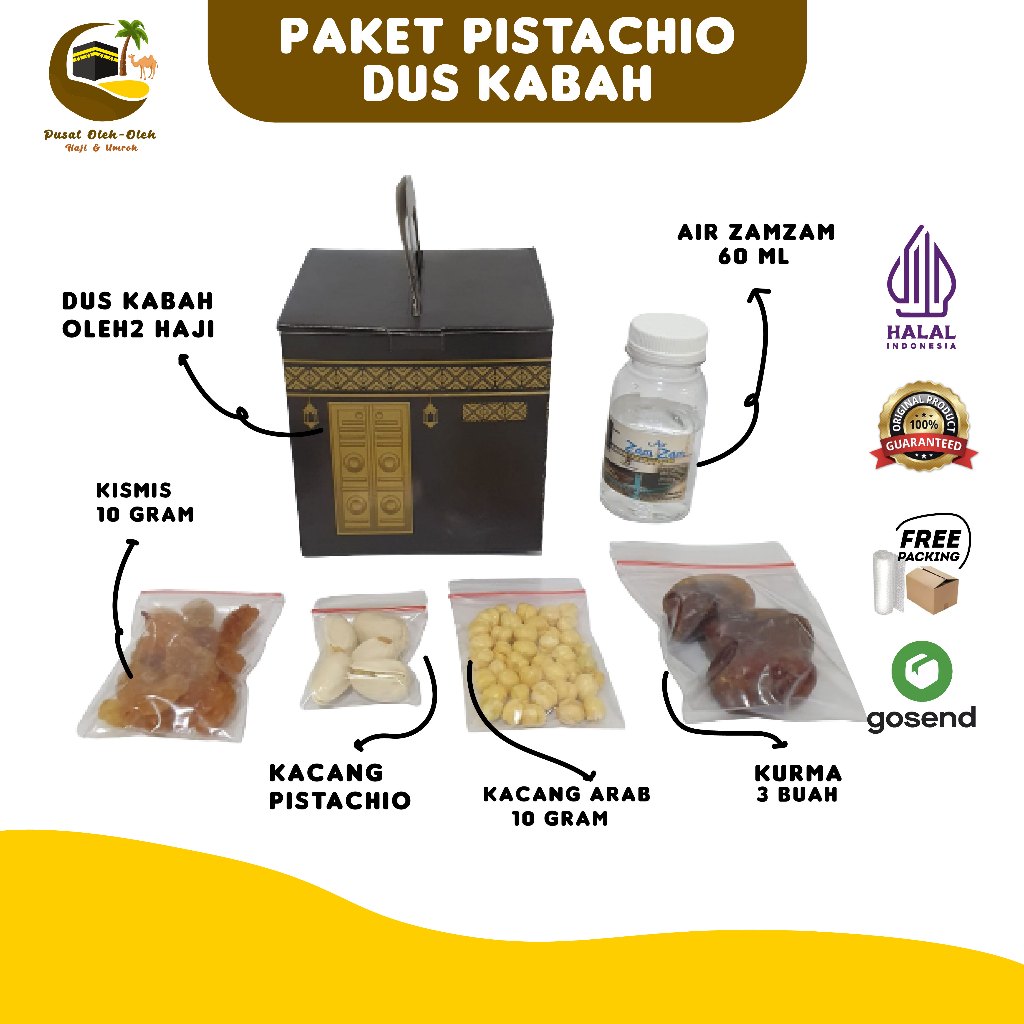 

paket hemat dus Ka'bah + kacang pistachio oleh-oleh haji dan umrah