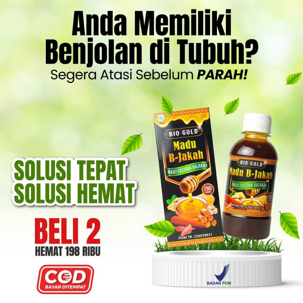 

Paket 2 Botol Bio Gold Madu BAJAKAH Plus Ekstrak Kunyit Putih dan Keladi Tikus - Original