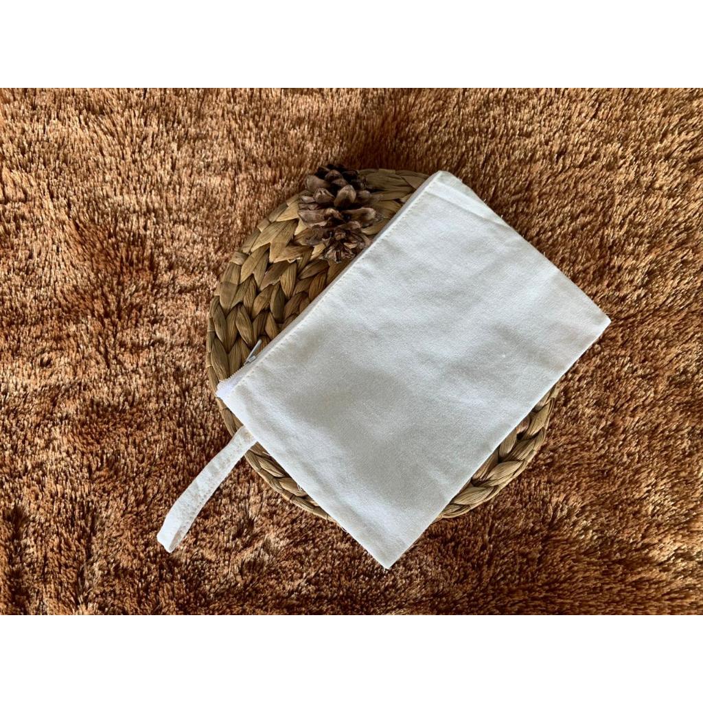 

Pouch Zipper BLACU Tali Kanvas Natural Polos - Kotak Tempat Pensil Resleting Kantong Pouch Kosmetik